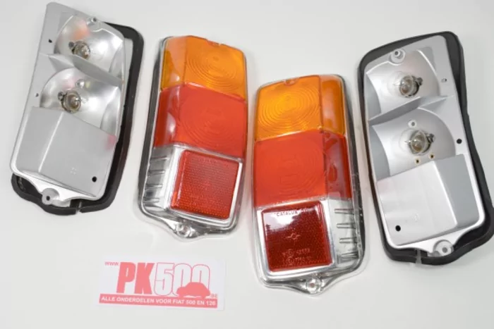 Set achterlichten rond compleet met lampjes Fiat500