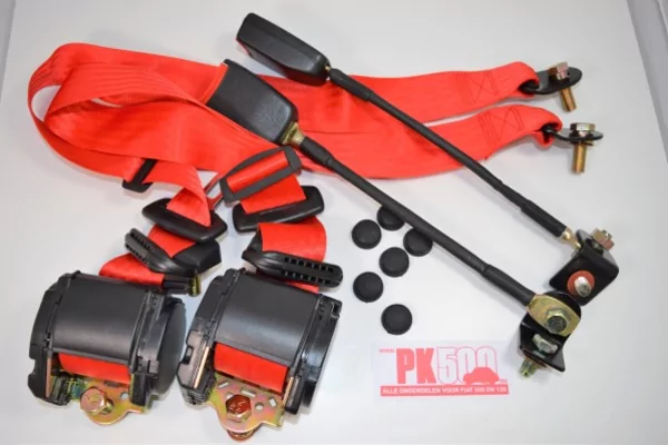 Automatische gordel 3-punts, rood (per set)