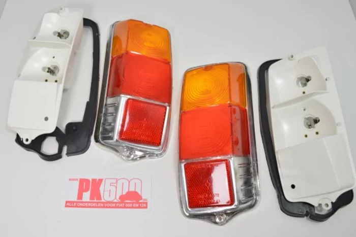 Set achterlichten rond compleet zonder lampjes Fiat500