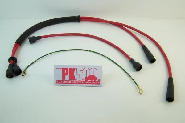 Bougiekabelset bobine rechts, rood sil. Fiat500FLR