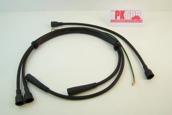 Câbles d'allumages bobine droite, sil.noir Fiat500FLR
