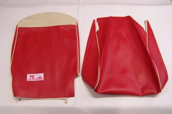 Jeu de housses de siège rouge bi-colore Fiat500F