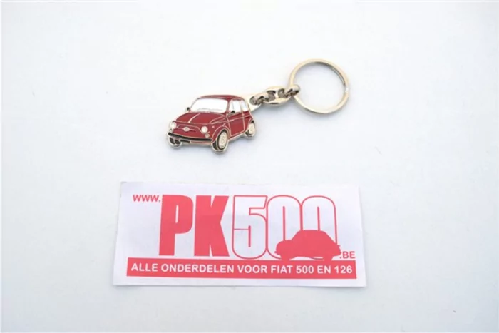 Metalen sleutelhanger Fiat 500 rood