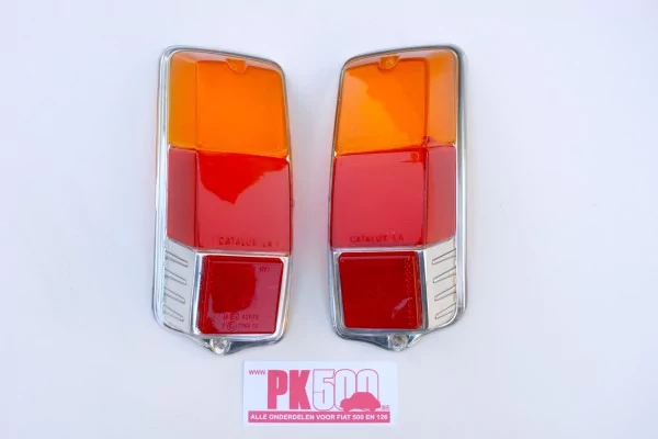 Achterlichtglazen set vlak Fiat500